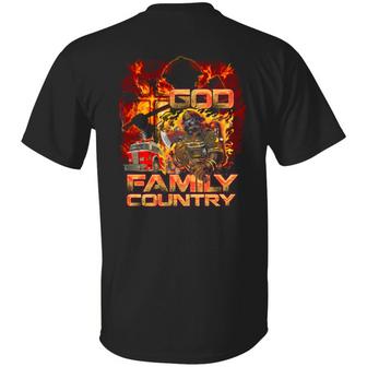 God Family Country Firefighter Print On Back Only Graphic Design Printed Casual Daily Basic Unisex T-Shirt - Thegiftio UK