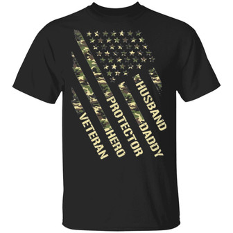 Husband Daddy Protector Hero Veteran Graphic Design Printed Casual Daily Basic Unisex T-Shirt - Thegiftio UK