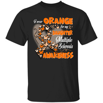 I Wear Orange For My Daughter Multiple Sclerosis Graphic Design Printed Casual Daily Basic Unisex T-Shirt - Thegiftio UK