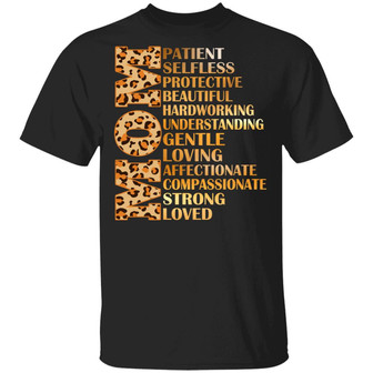 Mom Words Leopard Graphic Design Printed Casual Daily Basic Unisex T-Shirt - Thegiftio UK