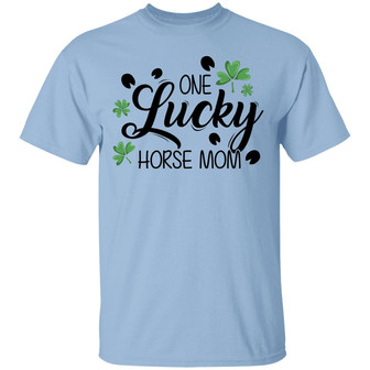 One Lucky Horse Mom Graphic Design Printed Casual Daily Basic Unisex T-Shirt - Thegiftio UK