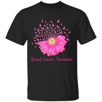 Pink Daisy I Wear Pink Breast Cancer Awareness Graphic Design Printed Casual Daily Basic Unisex T-Shirt - Thegiftio UK