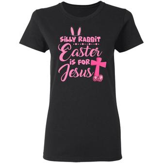 Silly Rabbit Easter Is For Jesus Ladies Graphic Design Printed Casual Daily Basic Women T-shirt - Thegiftio UK