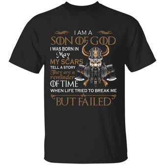 Viking I Am A Son Of God I Was Born In May Graphic Design Printed Casual Daily Basic Unisex T-Shirt - Thegiftio UK