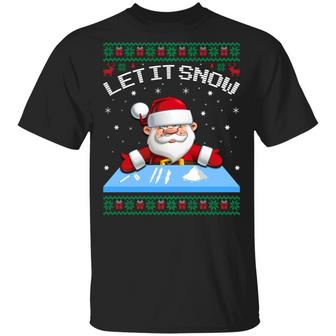 Let It Snow Cocaine Santa Adult Humor Funny Graphic Design Printed Casual Daily Basic Unisex T-Shirt - Thegiftio UK