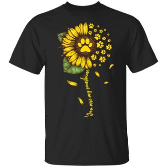 You Are My Sunshine Sunflower Dog Lover Graphic Design Printed Casual Daily Basic Unisex T-Shirt - Thegiftio UK