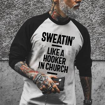 Men's T Shirt Tee Hooker In Church Graphic Letter Crew Neck Street Daily Print Long Sleeve Tops Designer Casual Fashion Comfortable White | Seseable UK