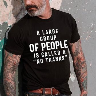 Men's Unisex T Shirt Tee No Thanks Graphic Prints Letter Crew Neck Street Daily Print Short Sleeve Tops Designer Casual Big And Tall Sports Black / Summer - Seseable