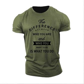 Men's Unisex T Shirt Tee Quote Saying Graphic Prints Letter Crew Neck Street Daily Print Short Sleeve Tops Designer Casual Big And Tall Sports Army Green / Summer - Seseable