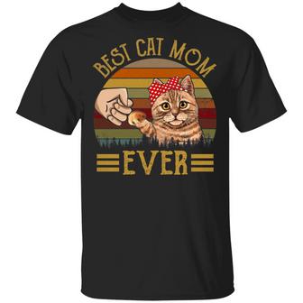 Best Cat Mom Ever Graphic Design Printed Casual Daily Basic Unisex T-Shirt - Thegiftio UK