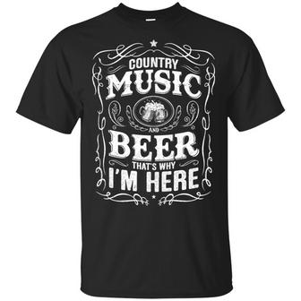 Cowboys Country Music And Beer That’S Why I’M Here Western Graphic Design Printed Casual Daily Basic Unisex T-Shirt - Thegiftio UK