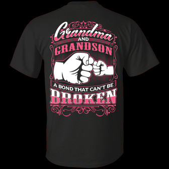 Grandma And Grandson A Bond That Can’T Be Broken Print On Back Graphic Design Printed Casual Daily Basic Unisex T-Shirt - Thegiftio UK