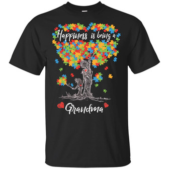 Happiness Is Being A Grandma Graphic Design Printed Casual Daily Basic Unisex T-Shirt - Thegiftio UK