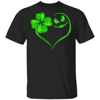 Happy St Patrick’S Day Jack Love Shamrock Skellington Clover The Night Before Tee Graphic Design Printed Casual Daily Basic Unisex T-Shirt - Thegiftio UK