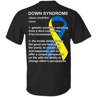 Keyvic Down Syndrome Definition Print On Back Graphic Design Printed Casual Daily Basic Unisex T-Shirt - Thegiftio UK