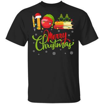 Teacher Christmas Lights Teacher Merry Christmas Graphic Design Printed Casual Daily Basic Unisex T-Shirt - Thegiftio UK