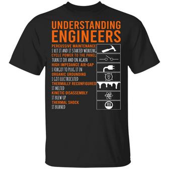 Understanding Engineers Percussive Maintenance I Hit It And It Started Working Funny Gift Graphic Design Printed Casual Daily Basic Unisex T-Shirt - Thegiftio UK