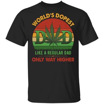 World’S Dopest Dad Vintage Weed Retro Vintage Graphic Design Printed Casual Daily Basic Unisex T-Shirt - Thegiftio UK