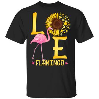 Cute Blooming Sunflower Flamingo Lover Graphic V Graphic Design Printed Casual Daily Basic Unisex T-Shirt - Thegiftio UK