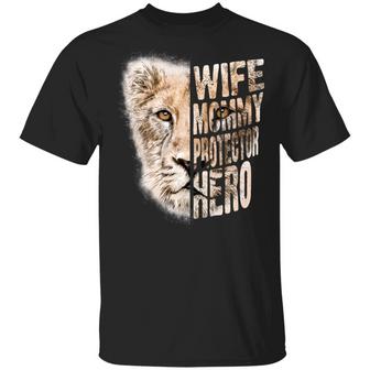 Wife Mommy Protector Hero Lion Graphic Design Printed Casual Daily Basic Unisex T-Shirt - Thegiftio UK