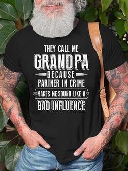 Men's They Call Me Grandapa Crew Neck Casual T-shirt - Seseable