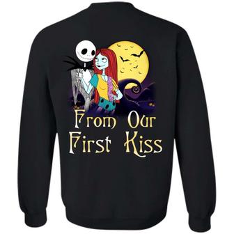 Couple From Our First Kiss Till Our Last Breath Jack And Sally Back Print Hoodie Sweat Long Sleeve Graphic Design Printed Casual Daily Basic Sweatshirt - Thegiftio UK