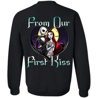 From Our First Kiss Jack And Sally Matching Couple Print On Back Hoodie Graphic Design Printed Casual Daily Basic Sweatshirt - Thegiftio UK