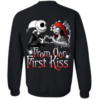 From Our First Kiss Till Our Last Breath Jack And Sally Print On Back Hoodie Graphic Design Printed Casual Daily Basic Sweatshirt - Thegiftio UK