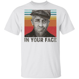 In Your Face Ed Gein Dark Serial Killer Halloween Graphic Design Printed Casual Daily Basic Unisex T-Shirt - Thegiftio UK