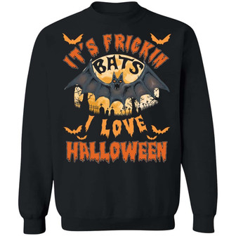 It’S Frickin Bats I Love Halloween Funny Halloween Hoodie Graphic Design Printed Casual Daily Basic Sweatshirt - Thegiftio UK