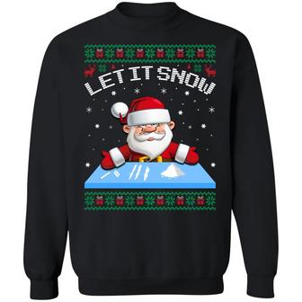 Let It Snow Cocaine Santa Adult Humor Funny Ugly Christmas Hoodie Graphic Design Printed Casual Daily Basic Sweatshirt - Thegiftio UK