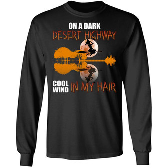 On A Dark Desert Highway Cool Wind In My Hair Halloween Hoodie Graphic Design Printed Casual Daily Basic Unisex Long Sleeve - Thegiftio UK