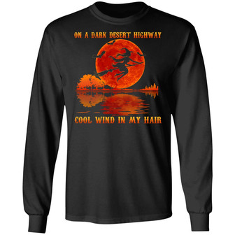 On A Dark Desert Highway Cool Wind In My Hair Halloween Hoodie Graphic Design Printed Casual Daily Basic Unisex Long Sleeve - Thegiftio UK