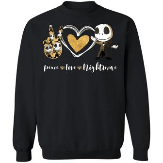 Peace Love Skellington Jack Cute Halloween Hoodie Graphic Design Printed Casual Daily Basic Sweatshirt - Thegiftio UK