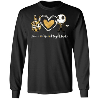 Peace Love Skellington Jack Cute Halloween Hoodie Graphic Design Printed Casual Daily Basic Unisex Long Sleeve - Thegiftio UK