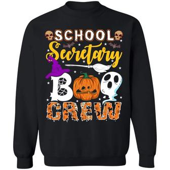 School Secretary Boo Crew Cute Halloween Hoodie Graphic Design Printed Casual Daily Basic Sweatshirt - Thegiftio UK