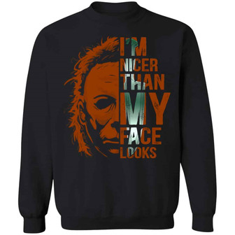 Social Distance Michael Wearing Face Cover Myers Graphic Design Printed Casual Daily Basic Sweatshirt - Thegiftio