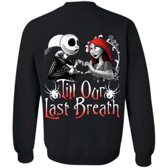 Till Our Last Breath From Our First Kiss Jack And Sally Print On Back Hoodie Graphic Design Printed Casual Daily Basic Sweatshirt - Thegiftio UK