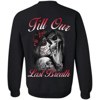 Till Our Last Breath From Our First Kiss Matching Couple Skull Print On Back Hoodie Graphic Design Printed Casual Daily Basic Sweatshirt - Thegiftio UK