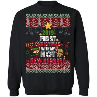 2019 First Christmas With My Hot New Husband 2019 Hoodie Sweat Graphic Design Printed Casual Daily Basic Sweatshirt - Thegiftio UK