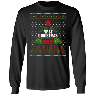 2019 First Christmas With My Hot New Husband Ugly Hoodie Graphic Design Printed Casual Daily Basic Unisex Long Sleeve - Thegiftio UK