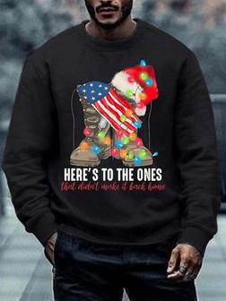 Men Here's To The Ones Didn't Make It Christmas Back Home Casual Regular Fit Sweatshirt - Seseable