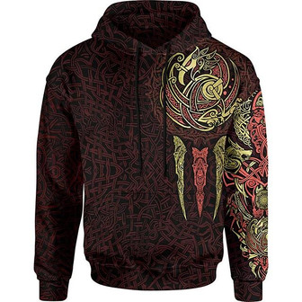 Men's Unisex Pullover Hoodie Sweatshirt Hooded Graphic Prints Print Daily Sports 3d Print Streetwear Designer Hoodies Sweatshirts Long Sleeve Red - Seseable