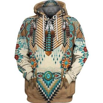 Men's Unisex Pullover Hoodie Sweatshirt Tribal Graphic Prints Print Sports & Outdoor Daily Sports 3d Print Ethnic Casual Hoodies Sweatshirts Brown - Seseable
