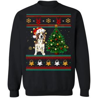 Beagle Dog Christmas Lights Tree Ugly Sweater Funny Xmas Gift For Dog Lovers Graphic Design Printed Casual Daily Basic Sweatshirt - Thegiftio UK