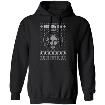 Birthday Boy Jesus Funny Ugly Christmas Sweater Design Christian Xmas Sweat Graphic Design Printed Casual Daily Basic Hoodie - Thegiftio UK