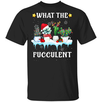 Christmas Cactus What The Fucculent Cactus Succulents Plants Gardening Gifts Graphic Design Printed Casual Daily Basic Unisex T-Shirt - Thegiftio UK