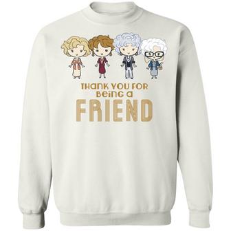 Cute Thank You For Being A Golden Friend Girl Christmas Hoodie Graphic Design Printed Casual Daily Basic Sweatshirt - Thegiftio UK