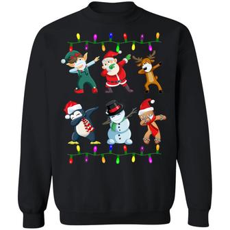 Dabbing Santa Elf Buddy With Friends Funny Christmas Gift Ugly Christmas Sweater Long Sleeve Graphic Design Printed Casual Daily Basic Sweatshirt - Thegiftio UK
