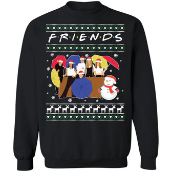 Friends Ugly Christmas Hoodie Graphic Design Printed Casual Daily Basic Sweatshirt - Thegiftio UK